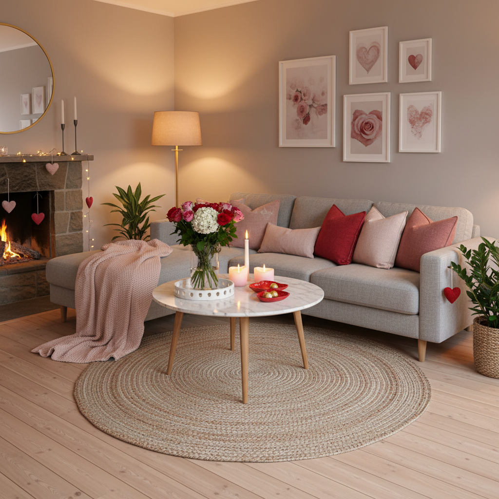 Nordic Valentine's Day Living Room