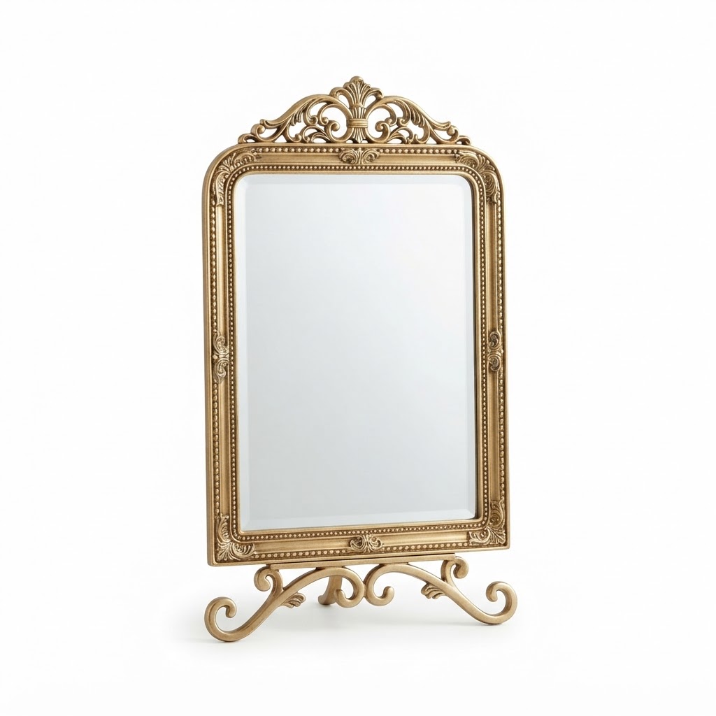 Transitional Gold Ornate Vanity Mirror