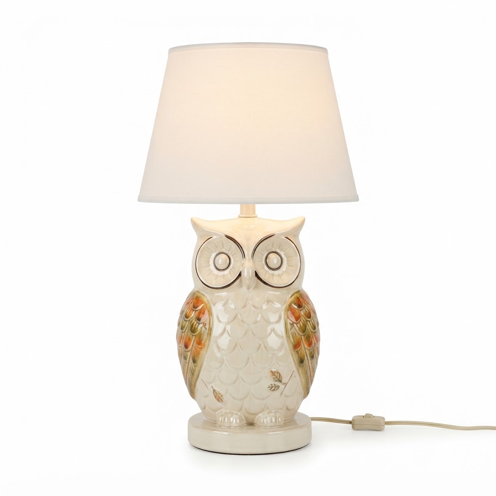 Owl Shaped Ceramic Table Lamp