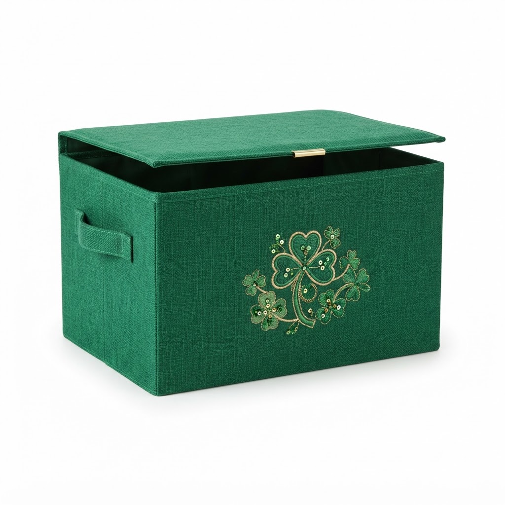 Green Linen Storage Boxes