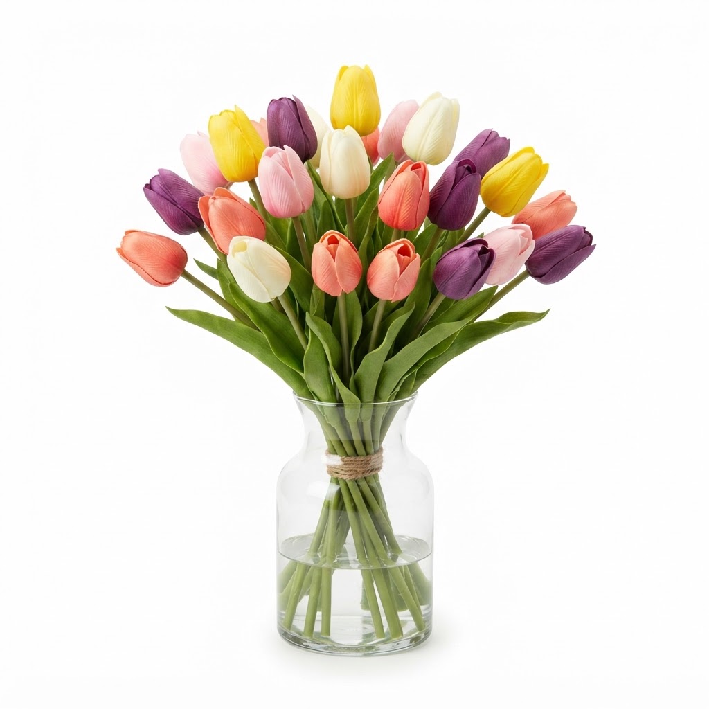 Faux Mixed Tulip Bouquet
