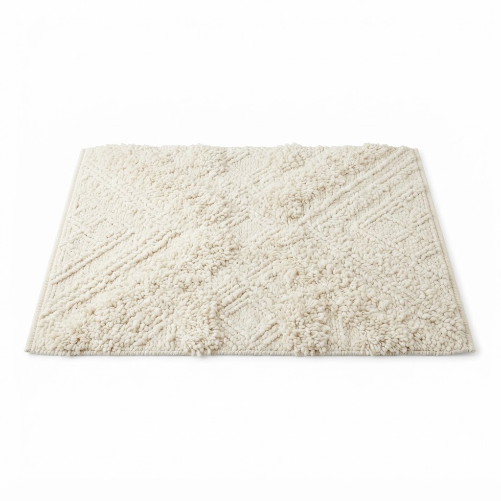 Cream Textured Area Rug