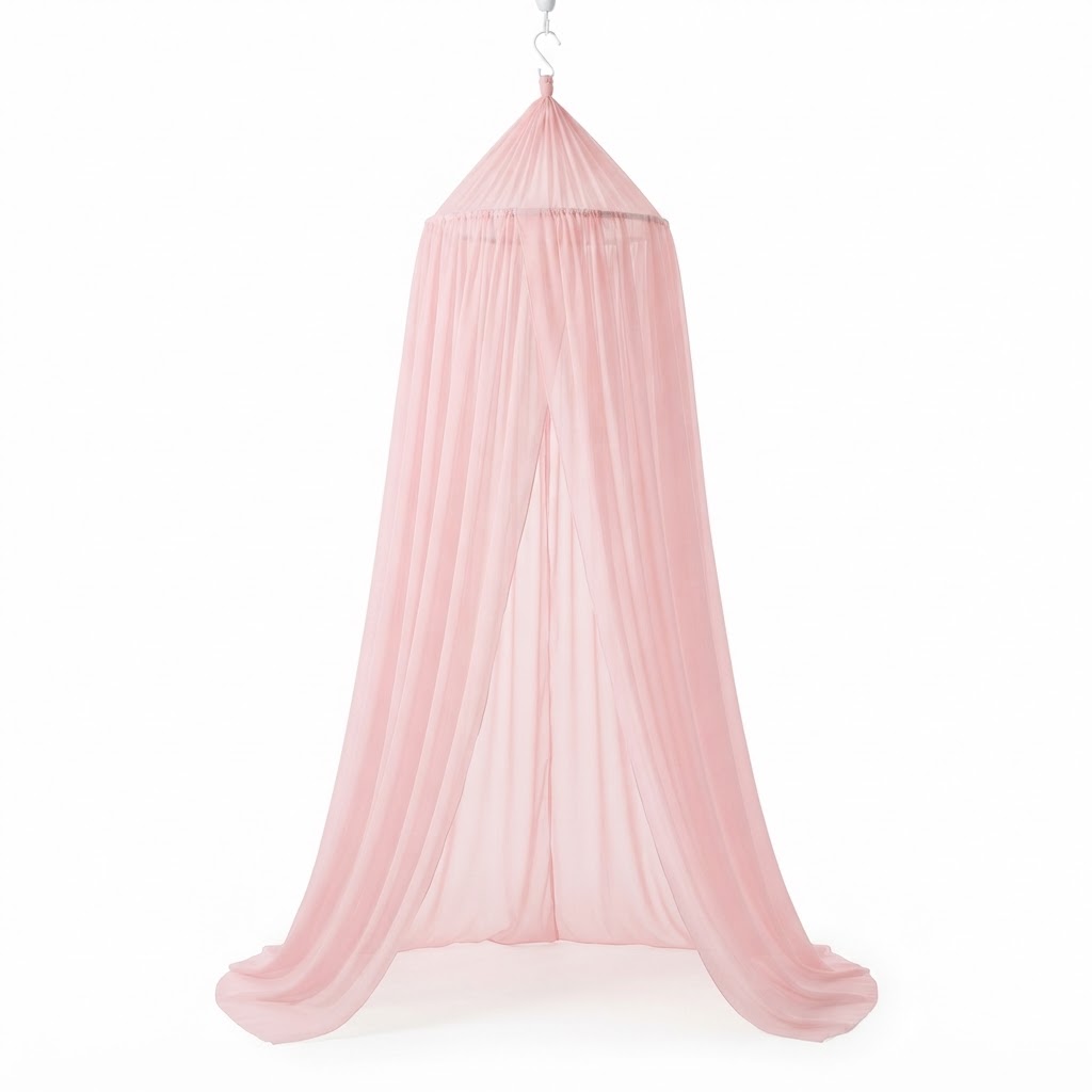Pink Chiffon Bed Canopy