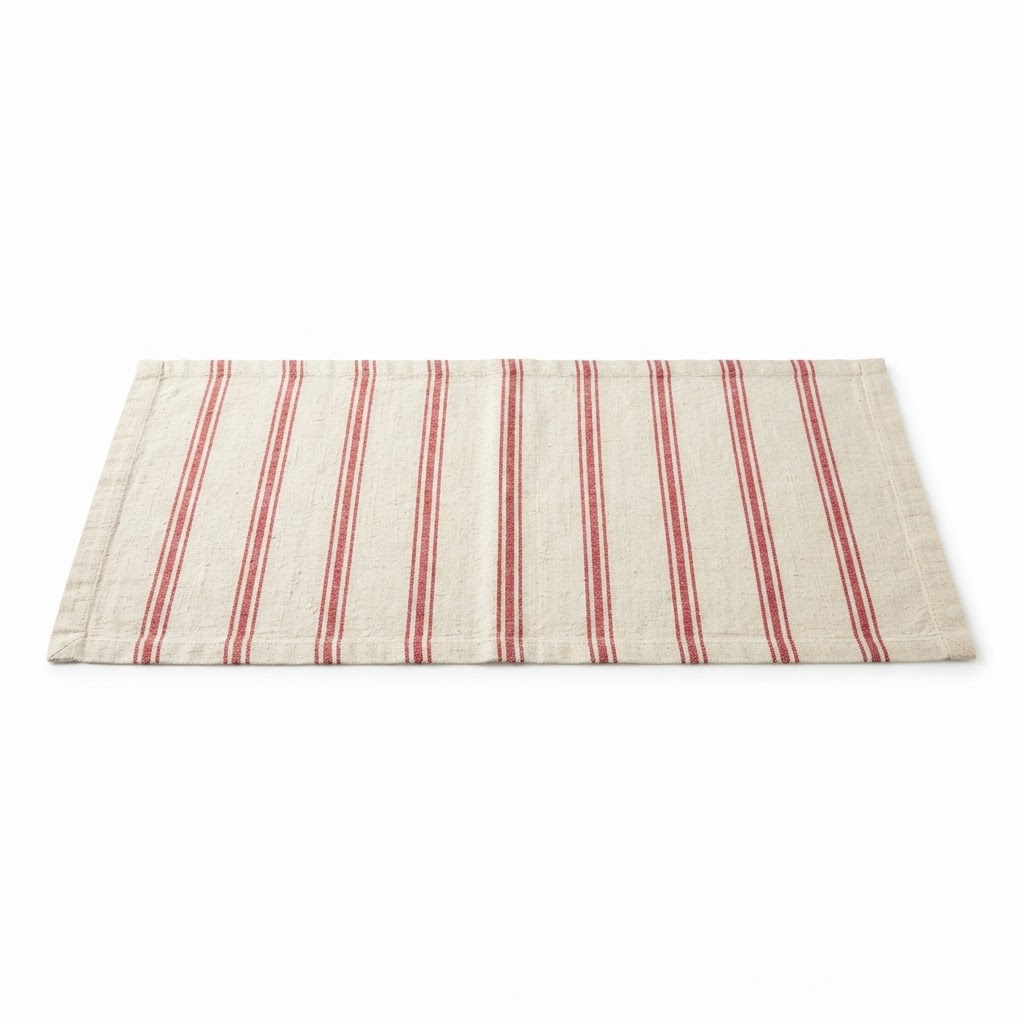core Linen Red Striped Table Runner