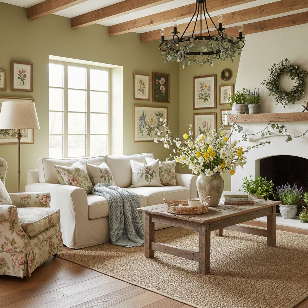 Rustic Spring Living Room