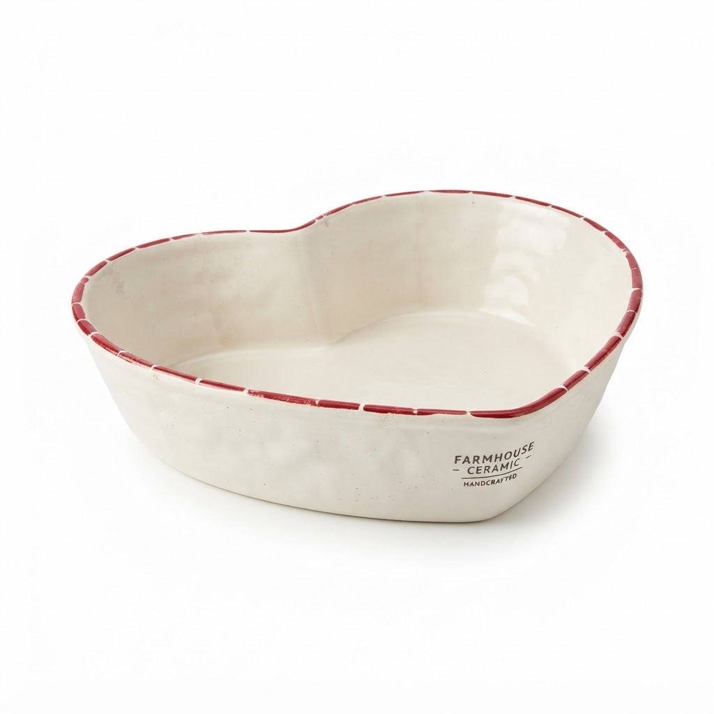 Heart-Shaped Ceramic Serving Bowl