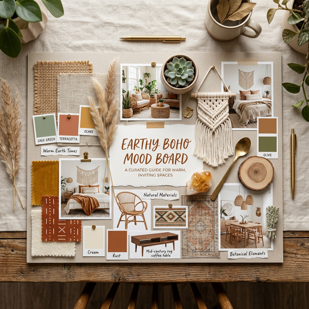 Earthy Boho Mood Board