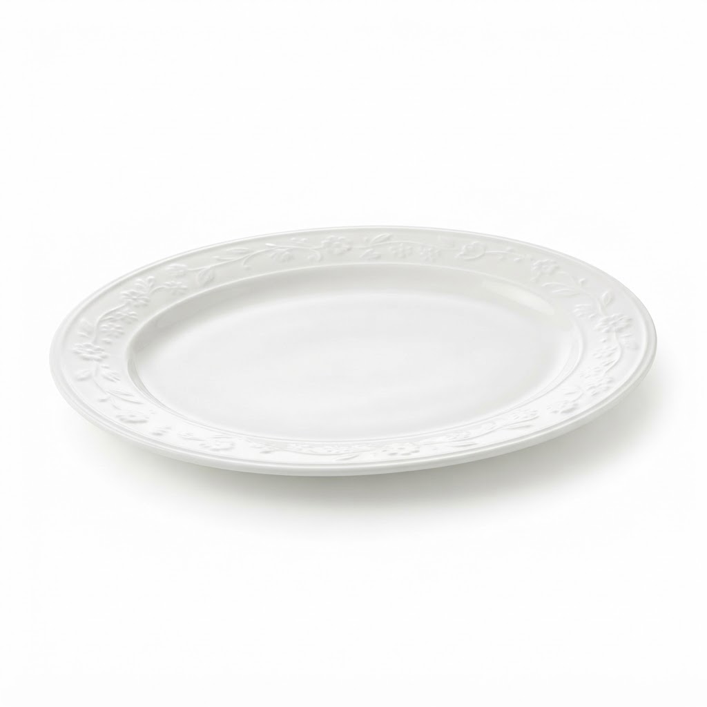 Spring White Ceramic Serving Platters