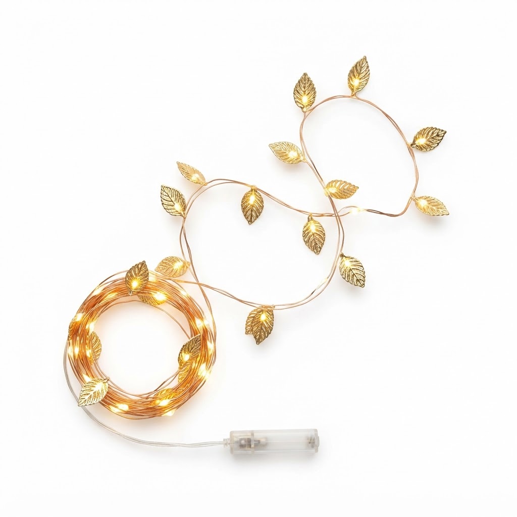 Warm white leaf fairy string lights