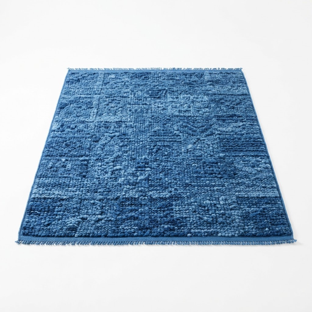 Textured Blue Area Rug