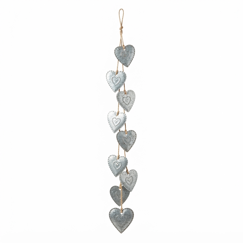 Galvanized Metal Heart Garland