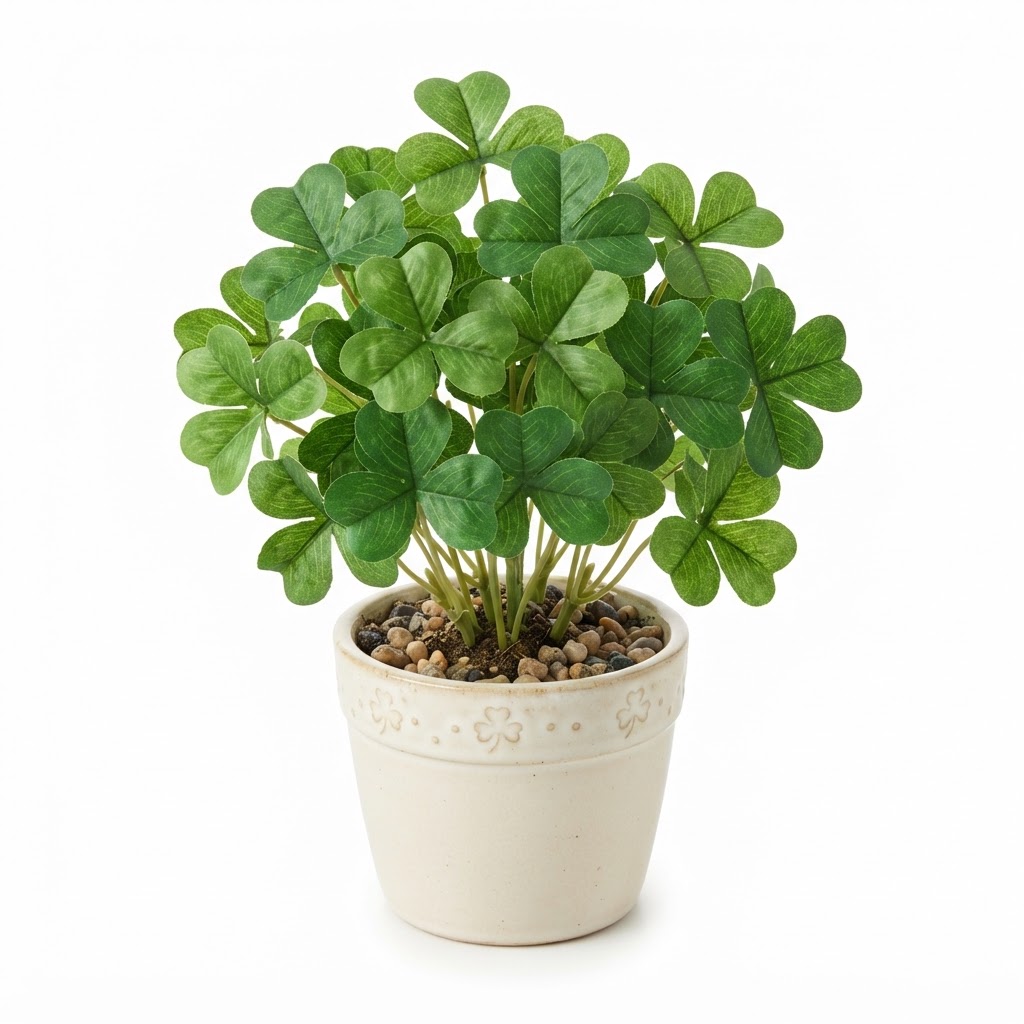 Potted Faux Shamrock Greenery