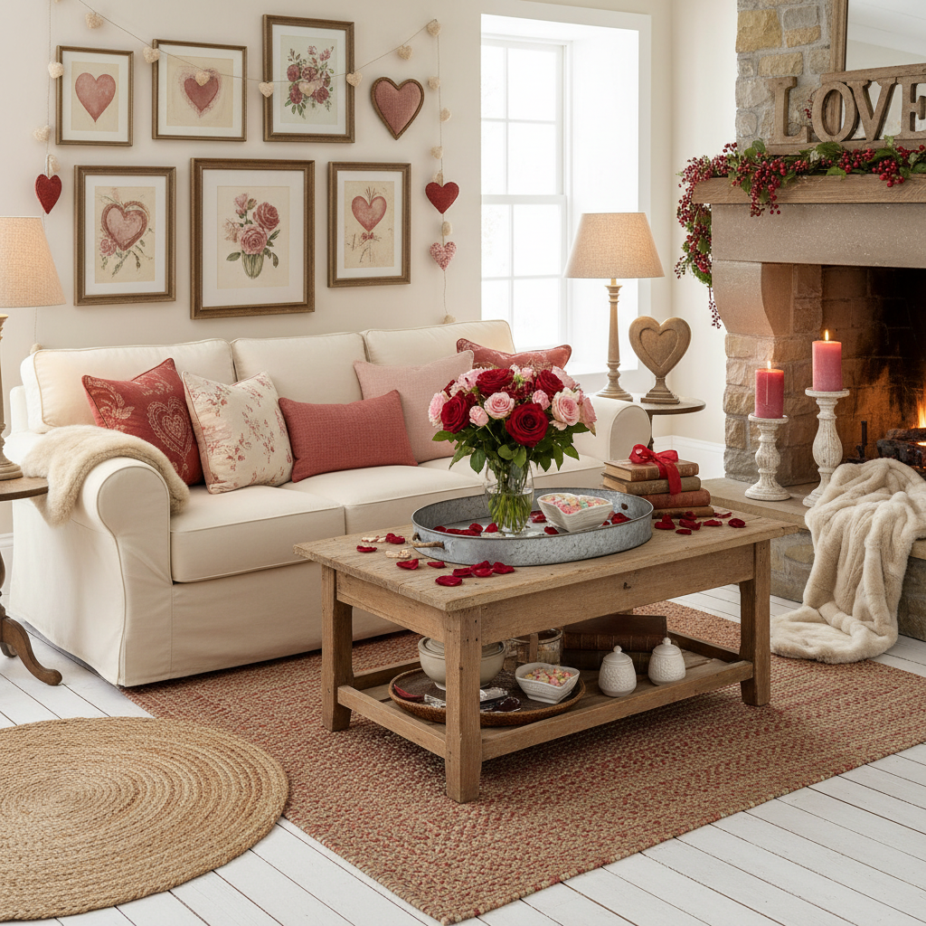 Country Valentine's Day Living Room