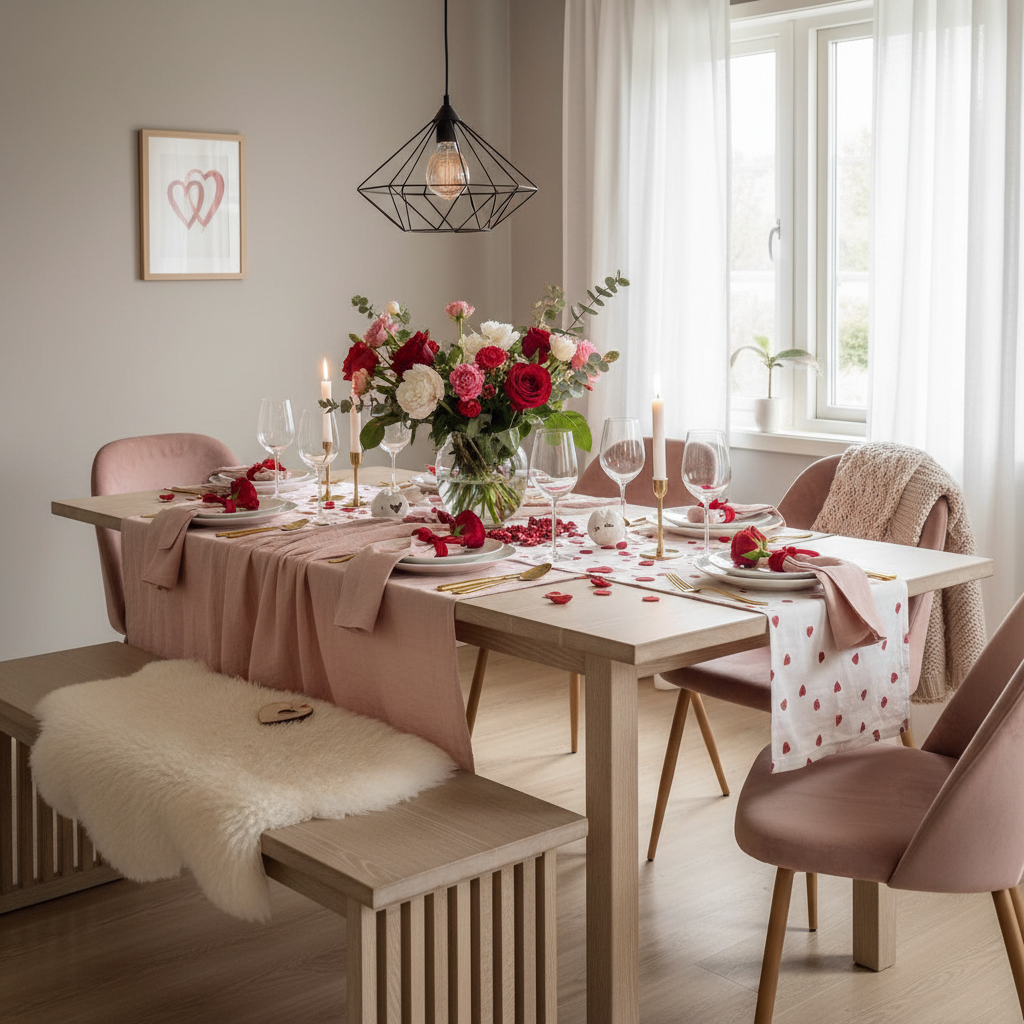 Nordic Valentine's Day Dining Room