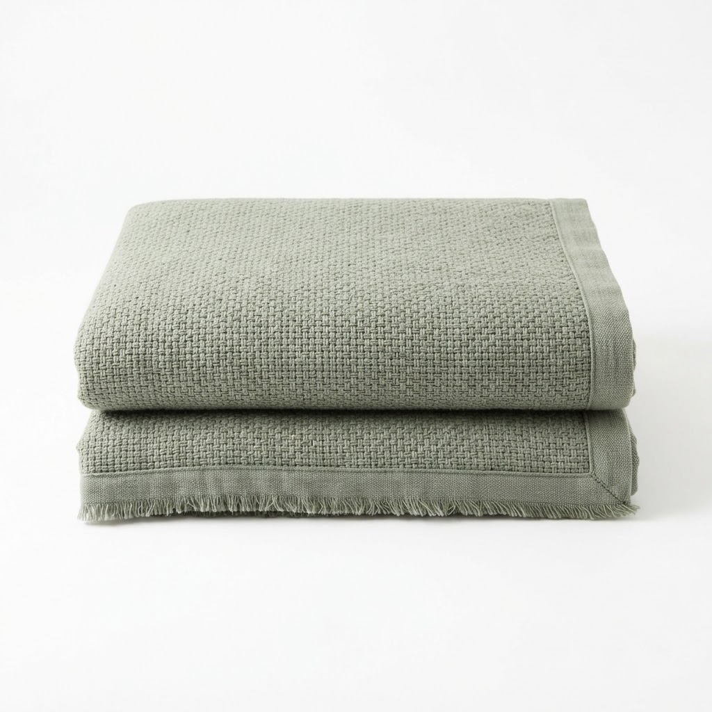 Woven Sage Green Throw Blanket