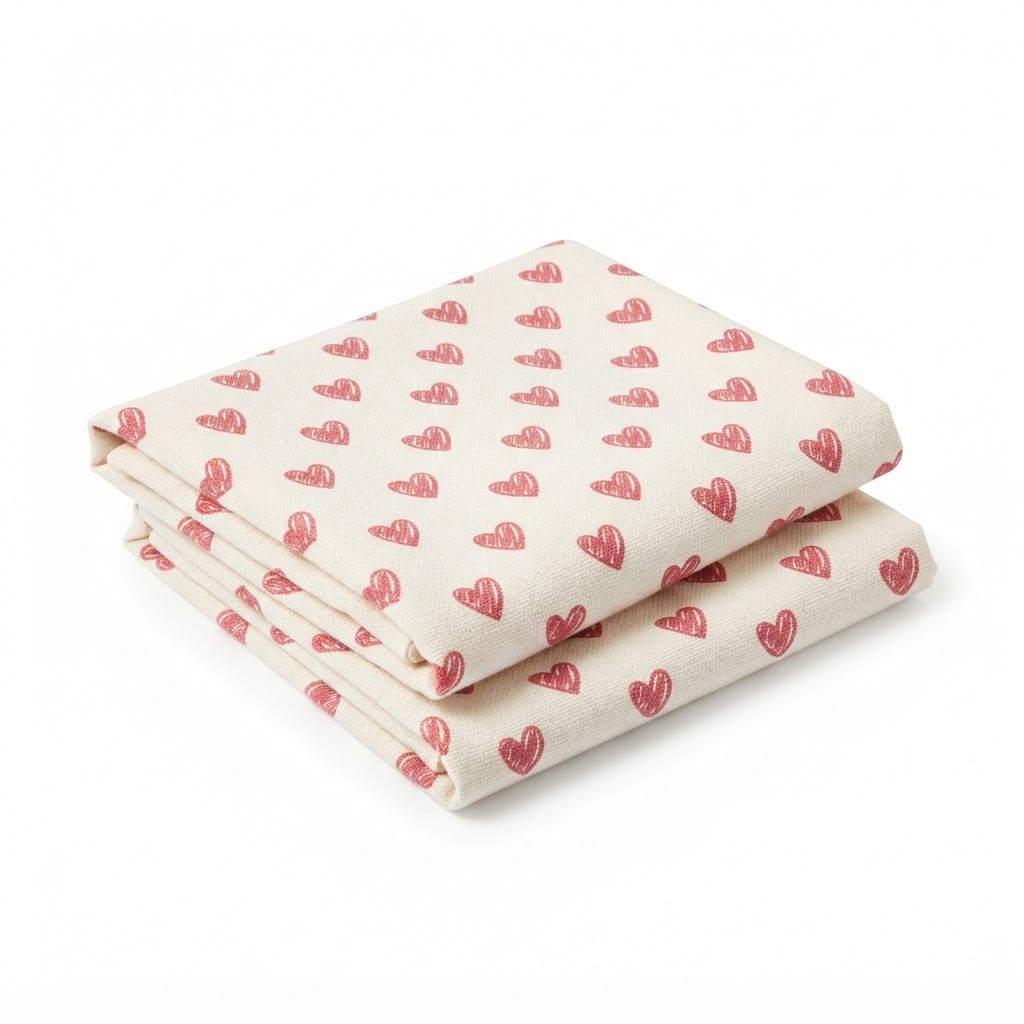 Heart Pattern Kitchen Towel Set