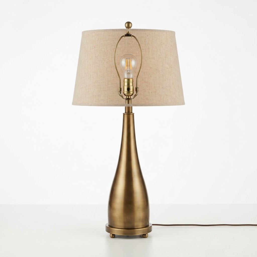 Brass Tapered Table Lamp