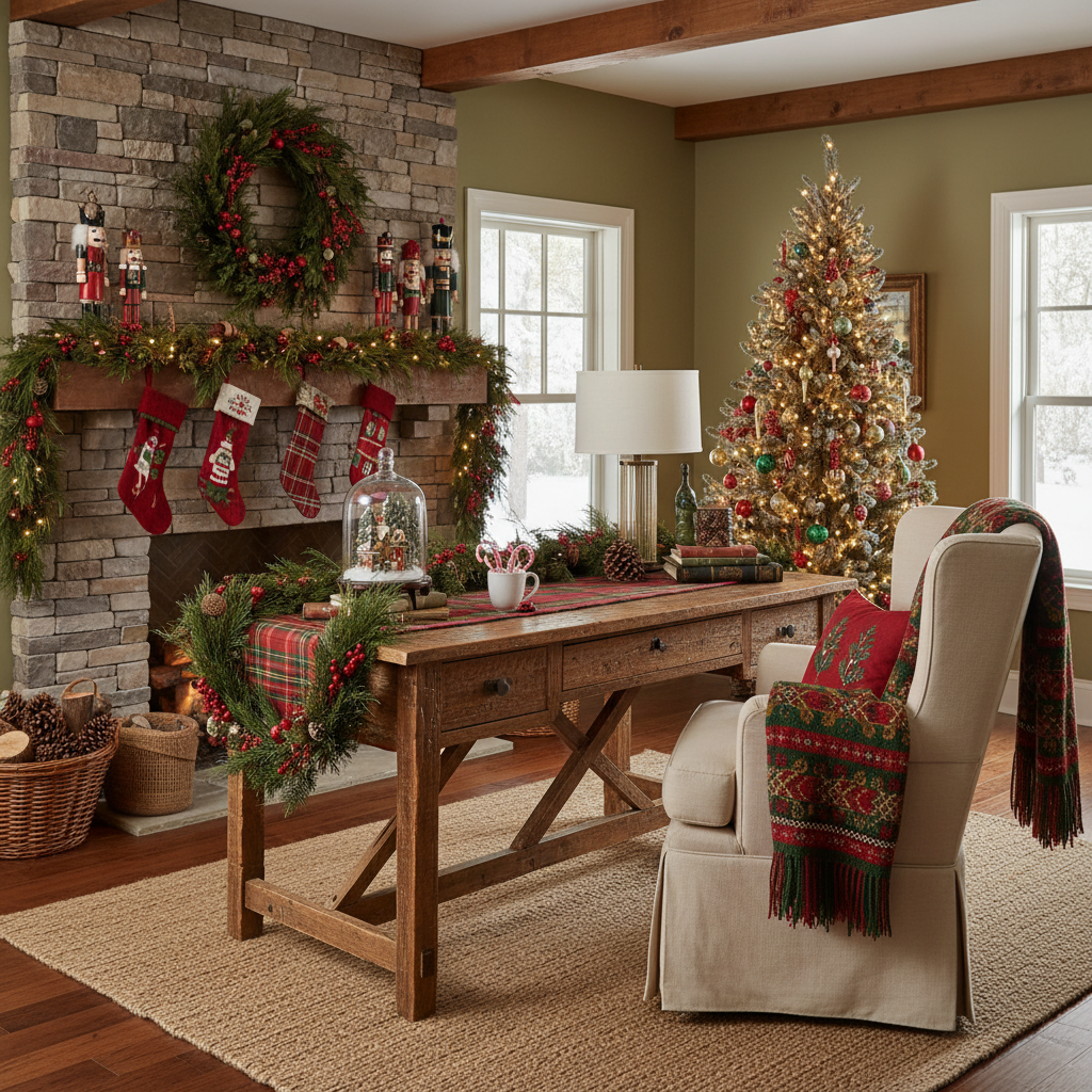 Country Christmas Home Office