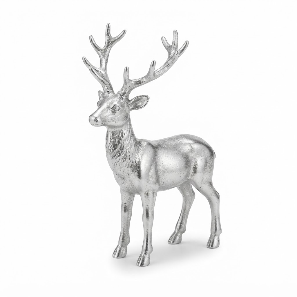 Silver Winter Stag Tabletop Figurine