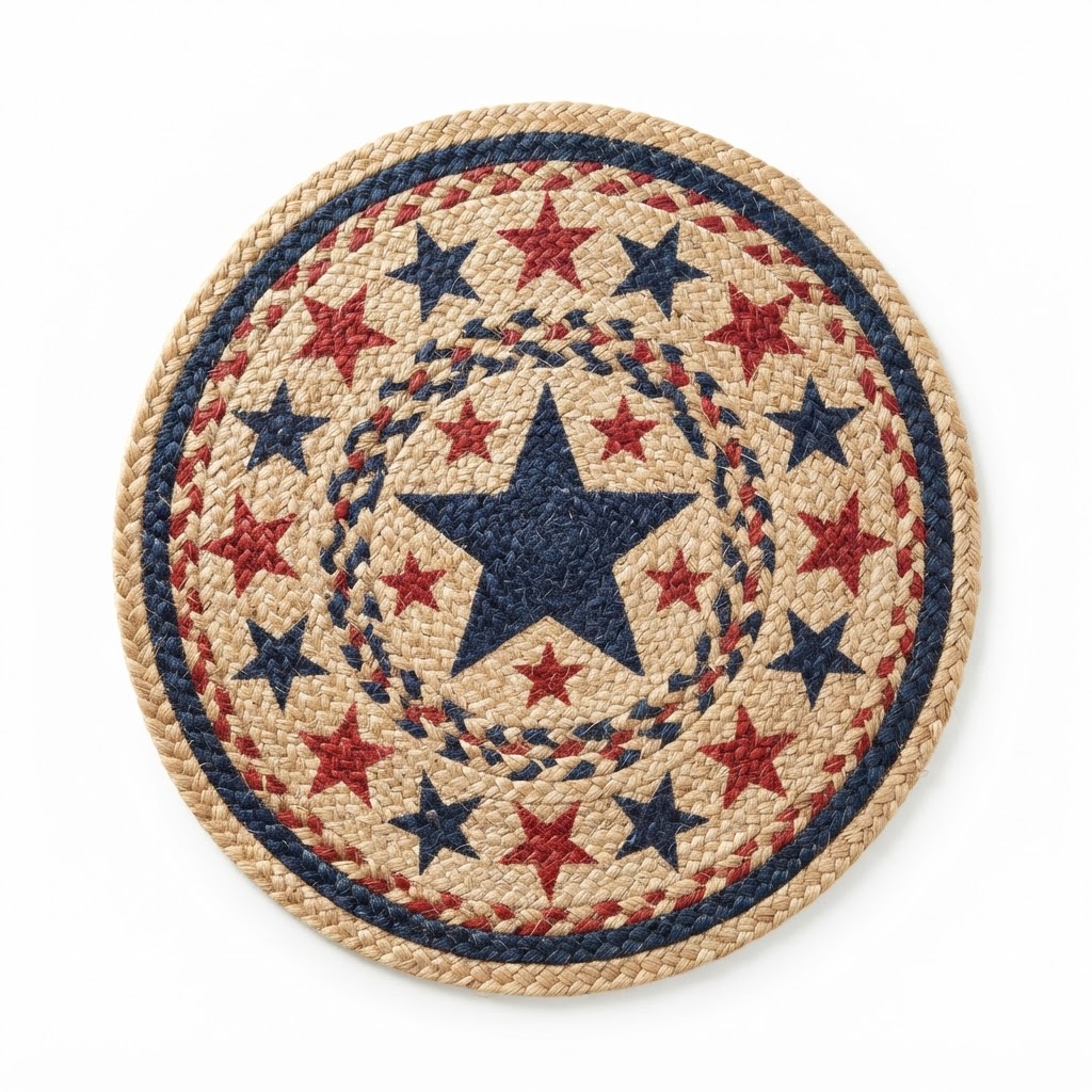 Americana Jute Star Pattern Rug