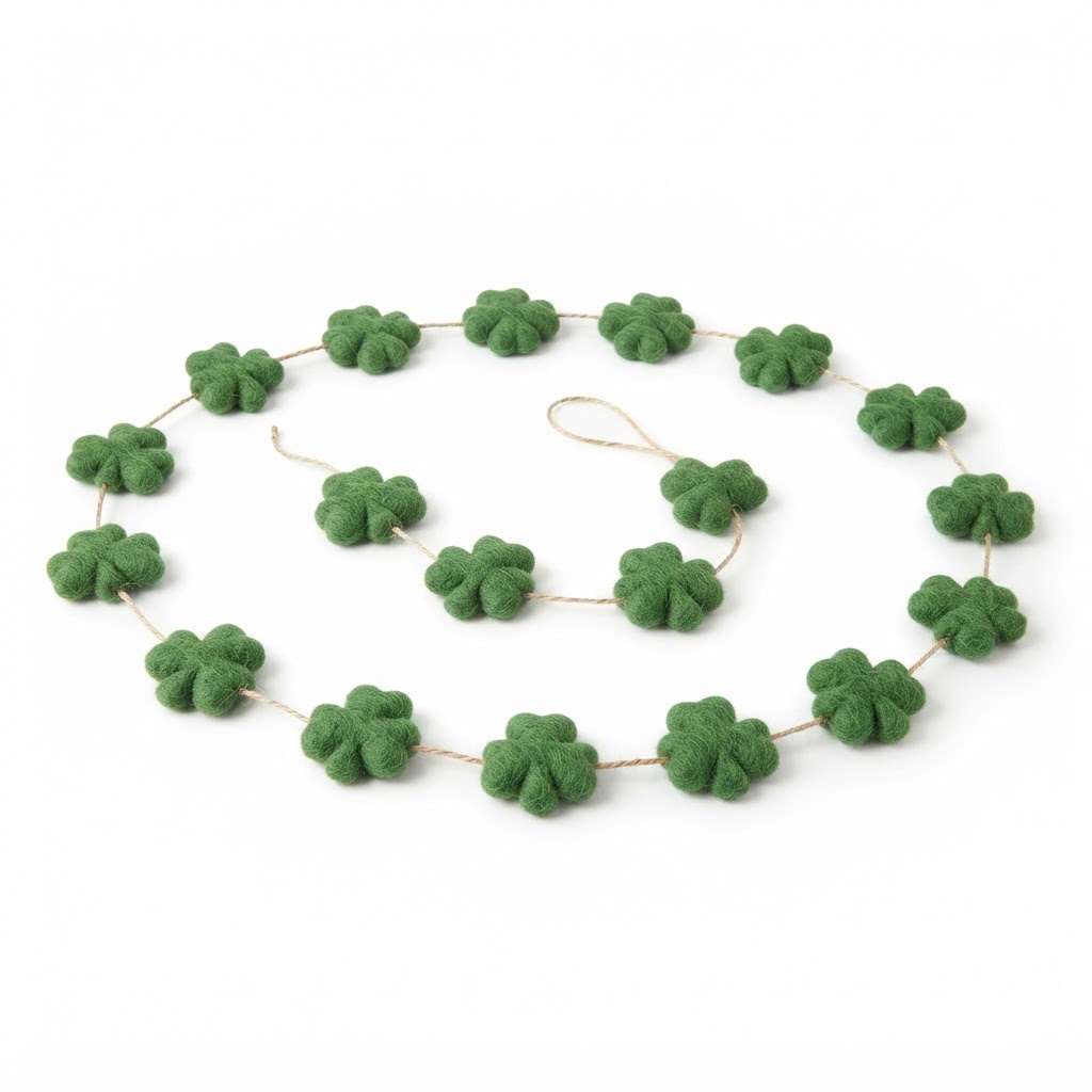 Felted Shamrock Garland