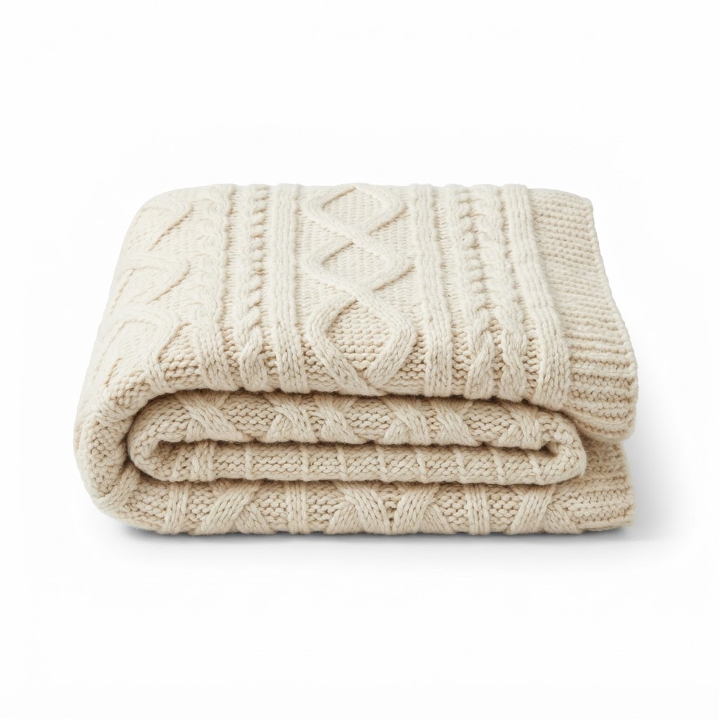 core Knitted Pattern Throw Blanket