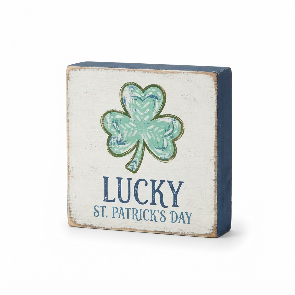 Lucky Shamrock Box Sign