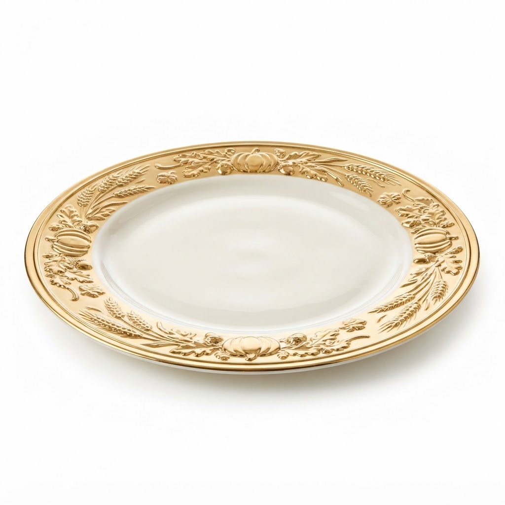 Gold Rimmed Thanksgiving Charger Plates
