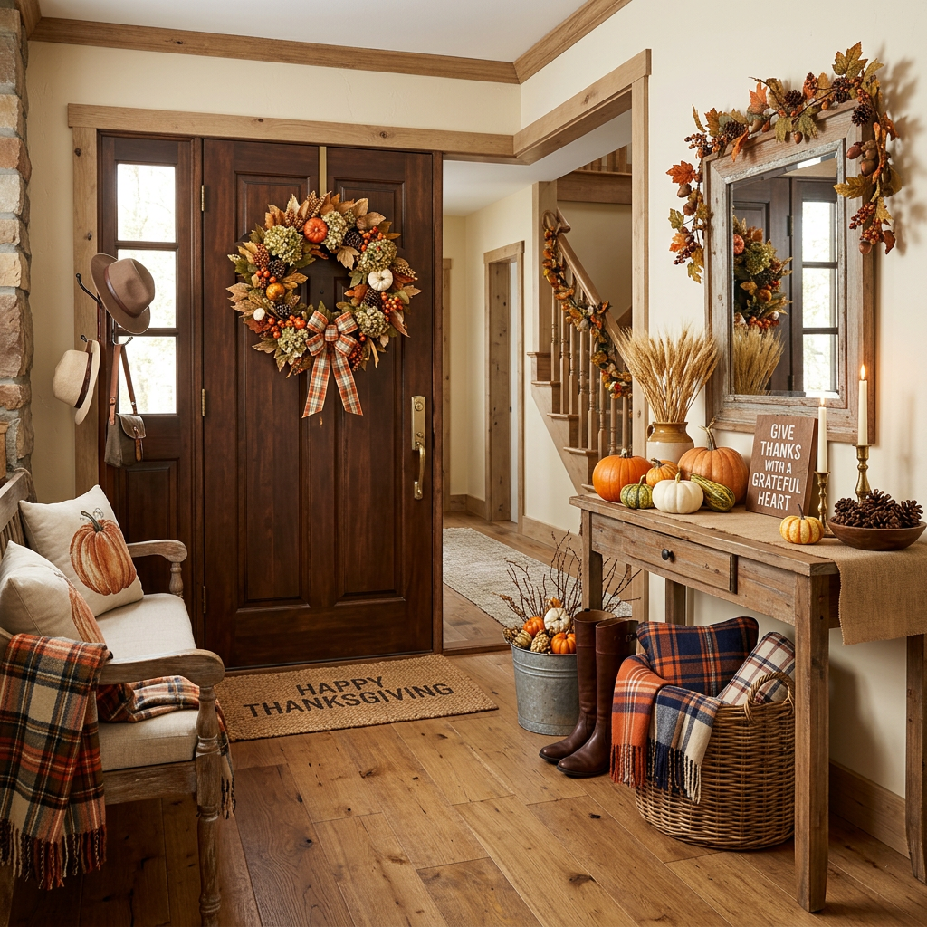 Rustic Thanksgiving Entryway