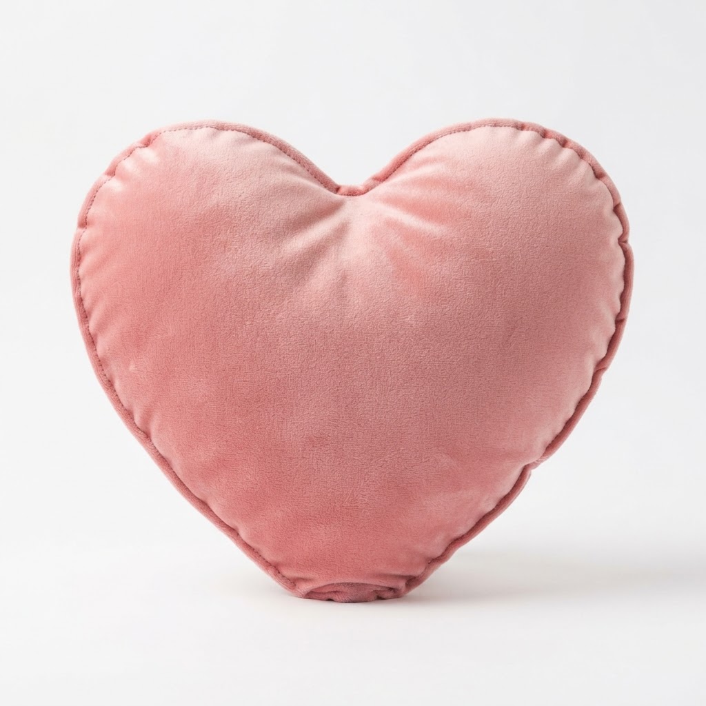 Pink Velvet Heart Shaped Pillow