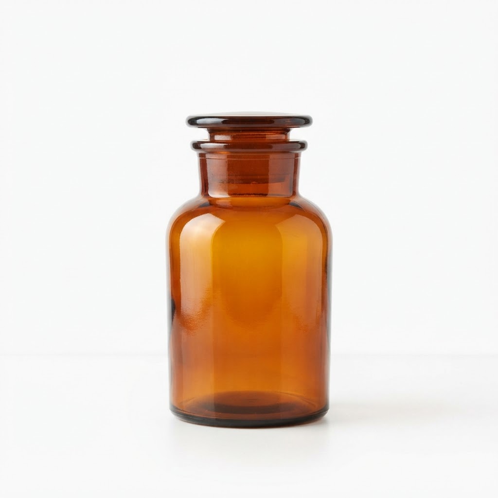 Transitional Amber Glass Apothecary Jar