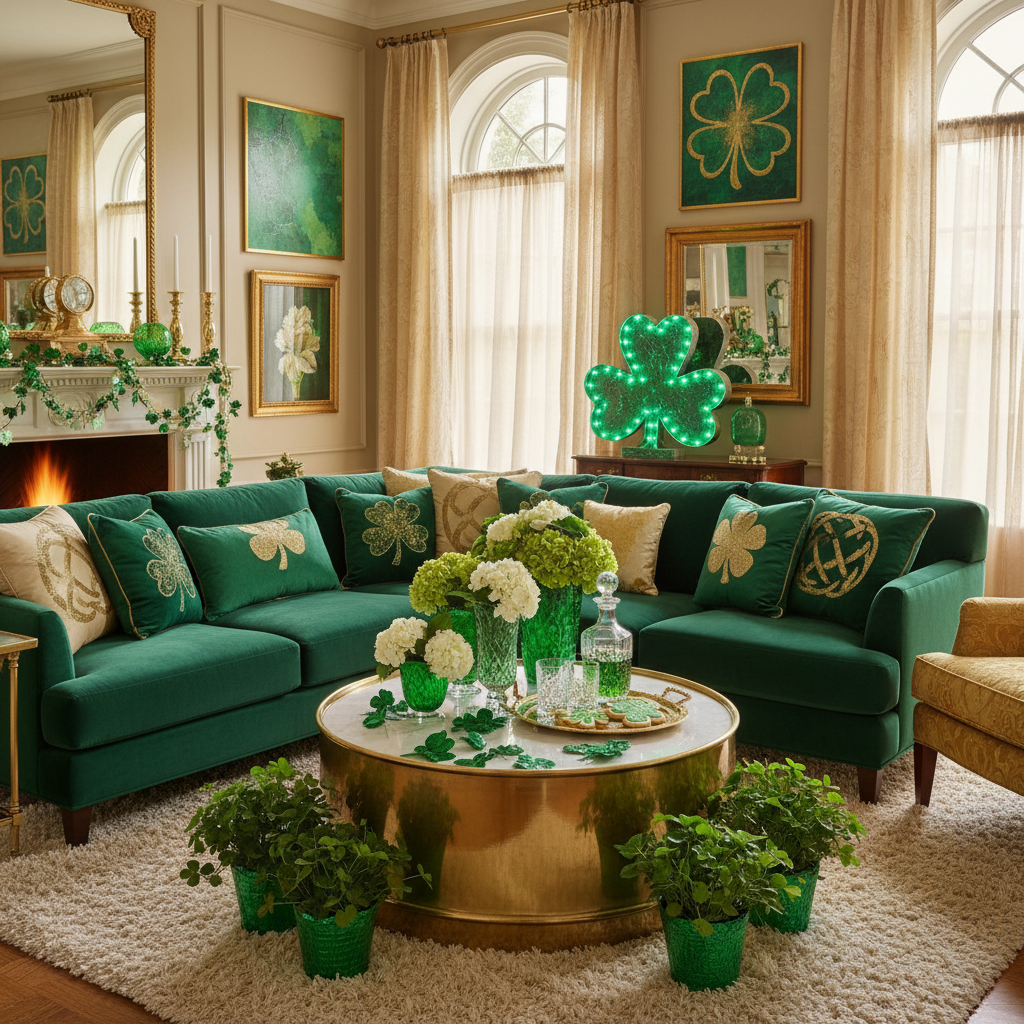 Glam St. Patrick's Day Living Room