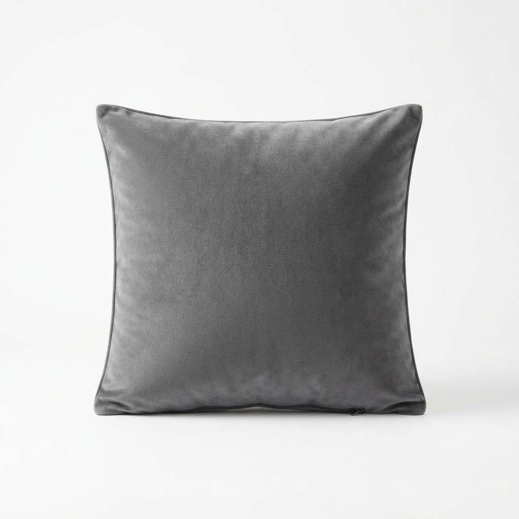 core Velvet Grey Throw Pillow