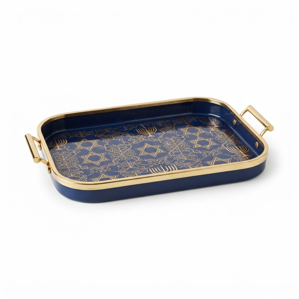 Navy and Gold Decorative Tray