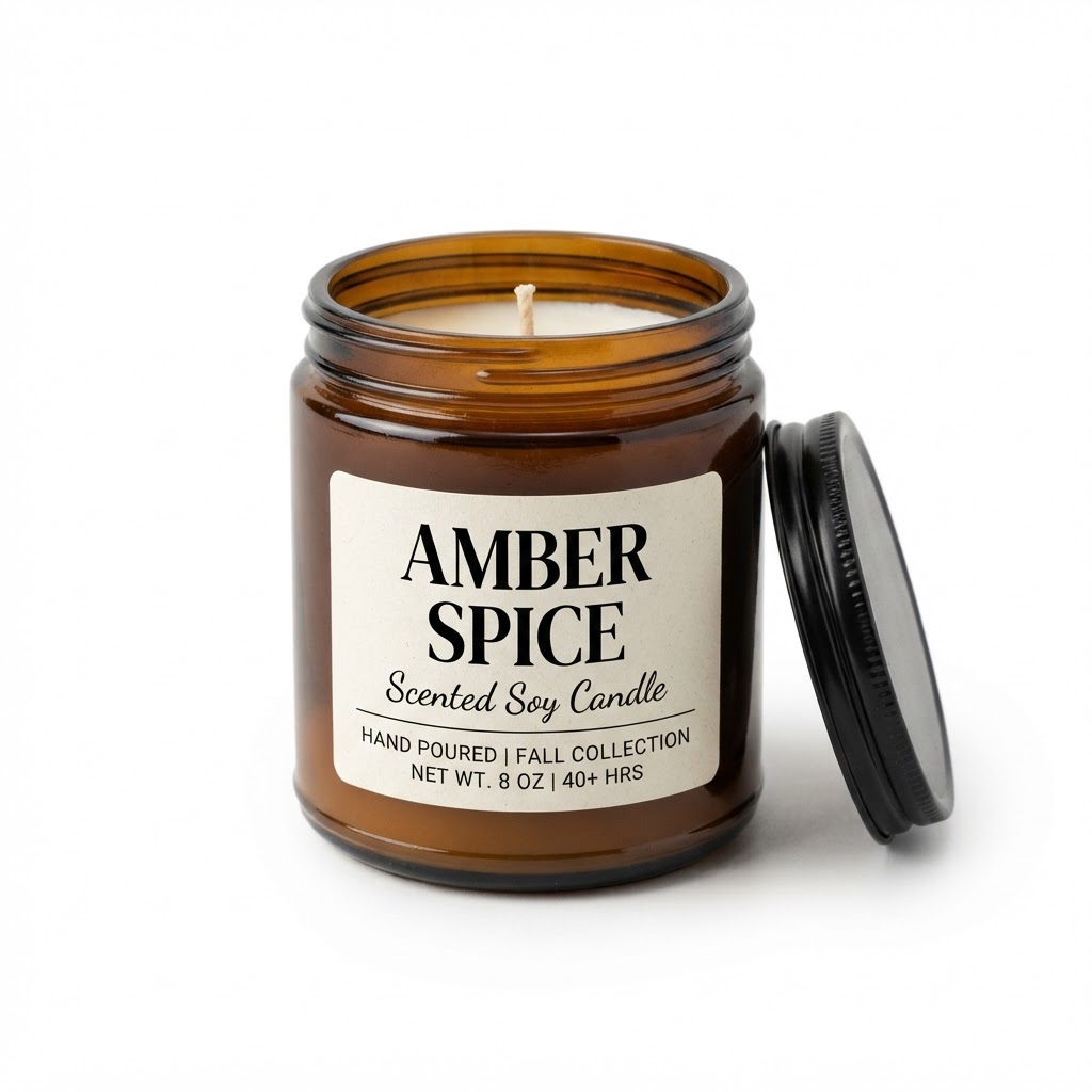 Amber Spice Scented Soy Candle