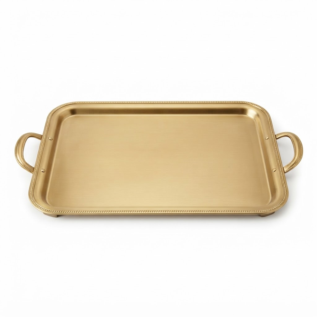 Transitional Brushed Gold Serving Tray