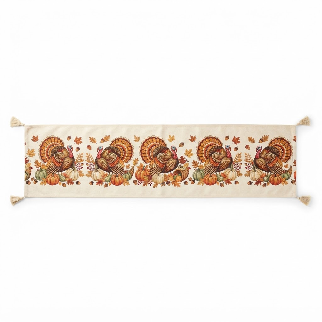 Thanksgiving Turkey Pattern Table Runner