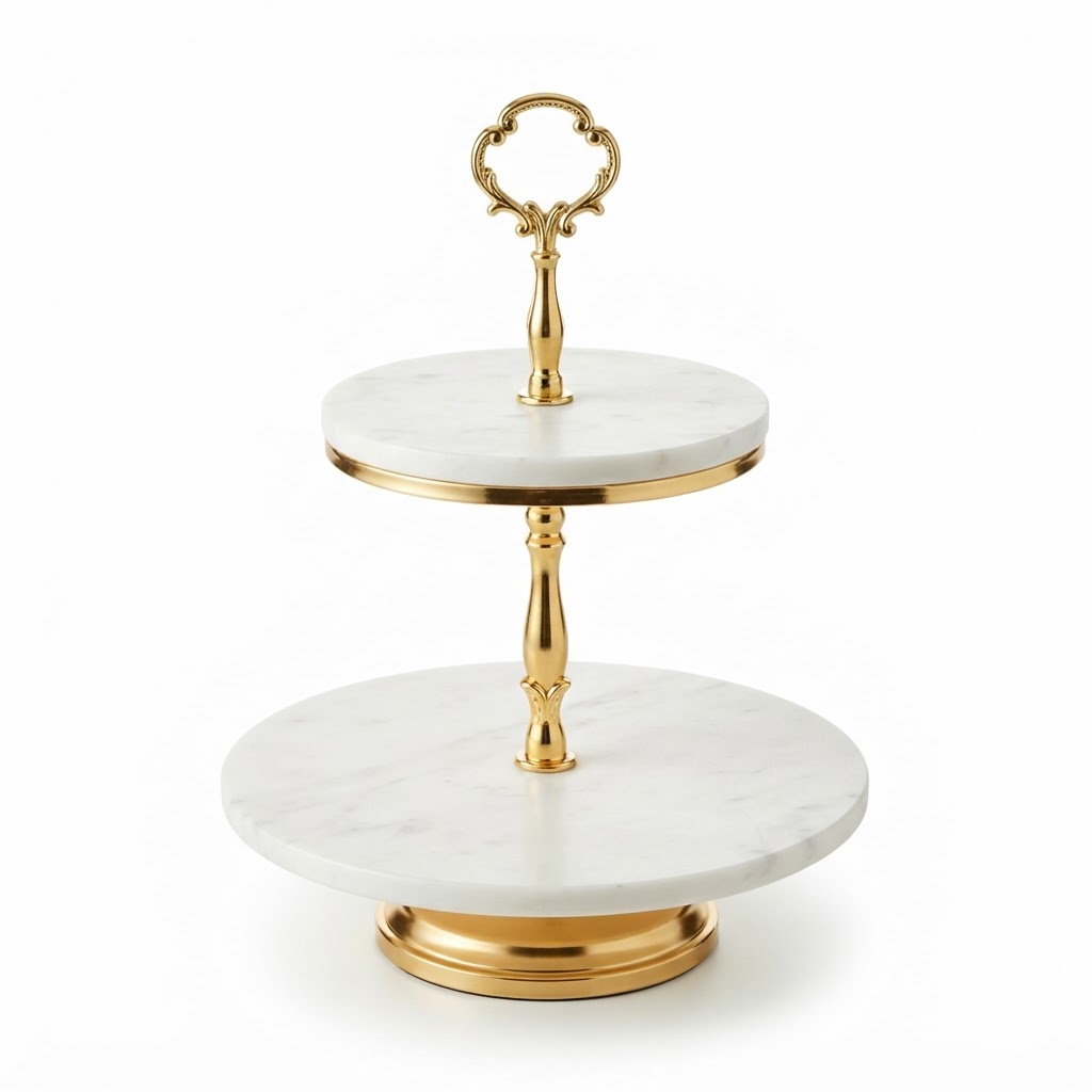 Marble and Gold Fruit Stand