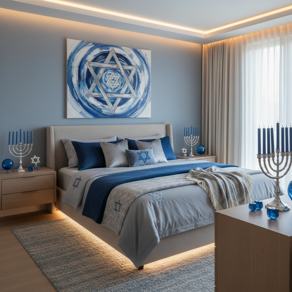 Minimalist Hanukkah Master Bedroom
