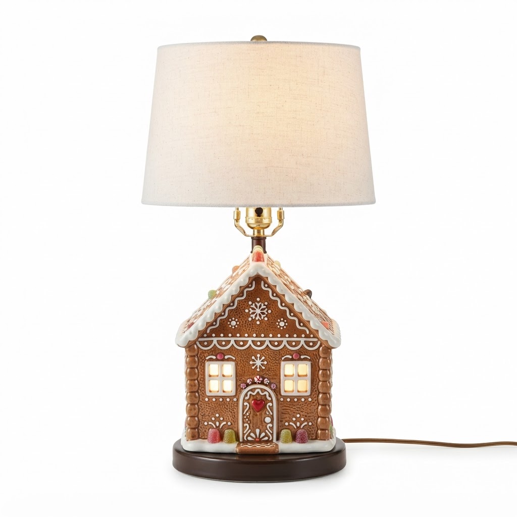 Ceramic Gingerbread Table Lamp