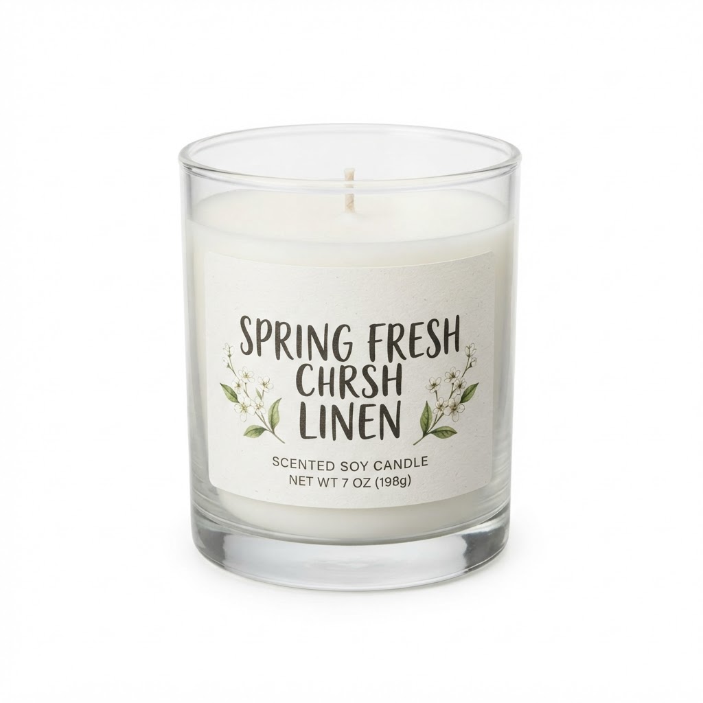 Spring Fresh Linen Scented Soy Candle