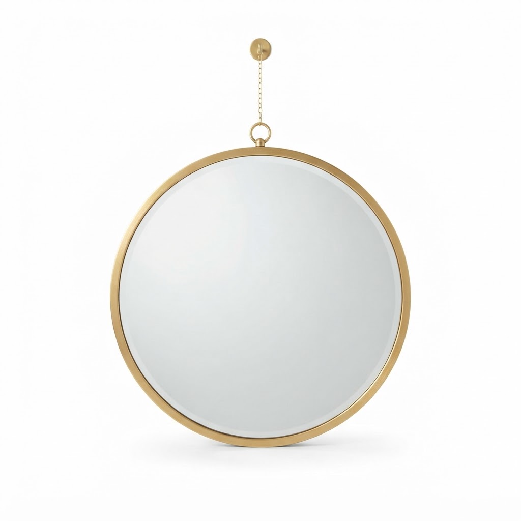 core Gold Round Wall Mirror