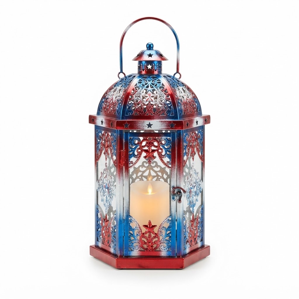 Filigree Metal Lantern Centerpiece