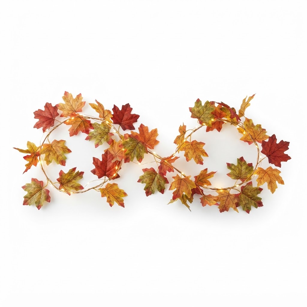 Lighted Fall Maple Leaf Garland