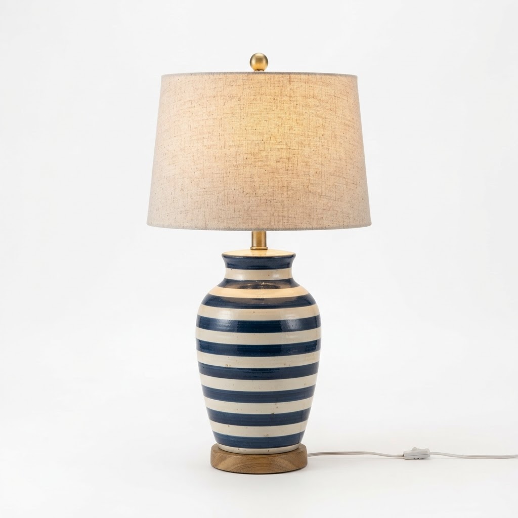 core Striped Ceramic Table Lamp