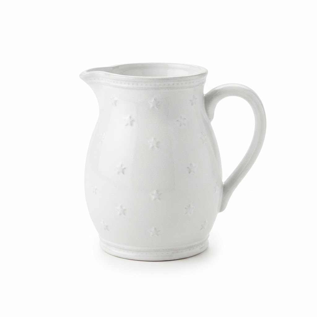 White Ceramic Pitcher Vase