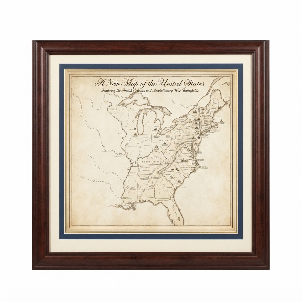 Framed Historic American Map