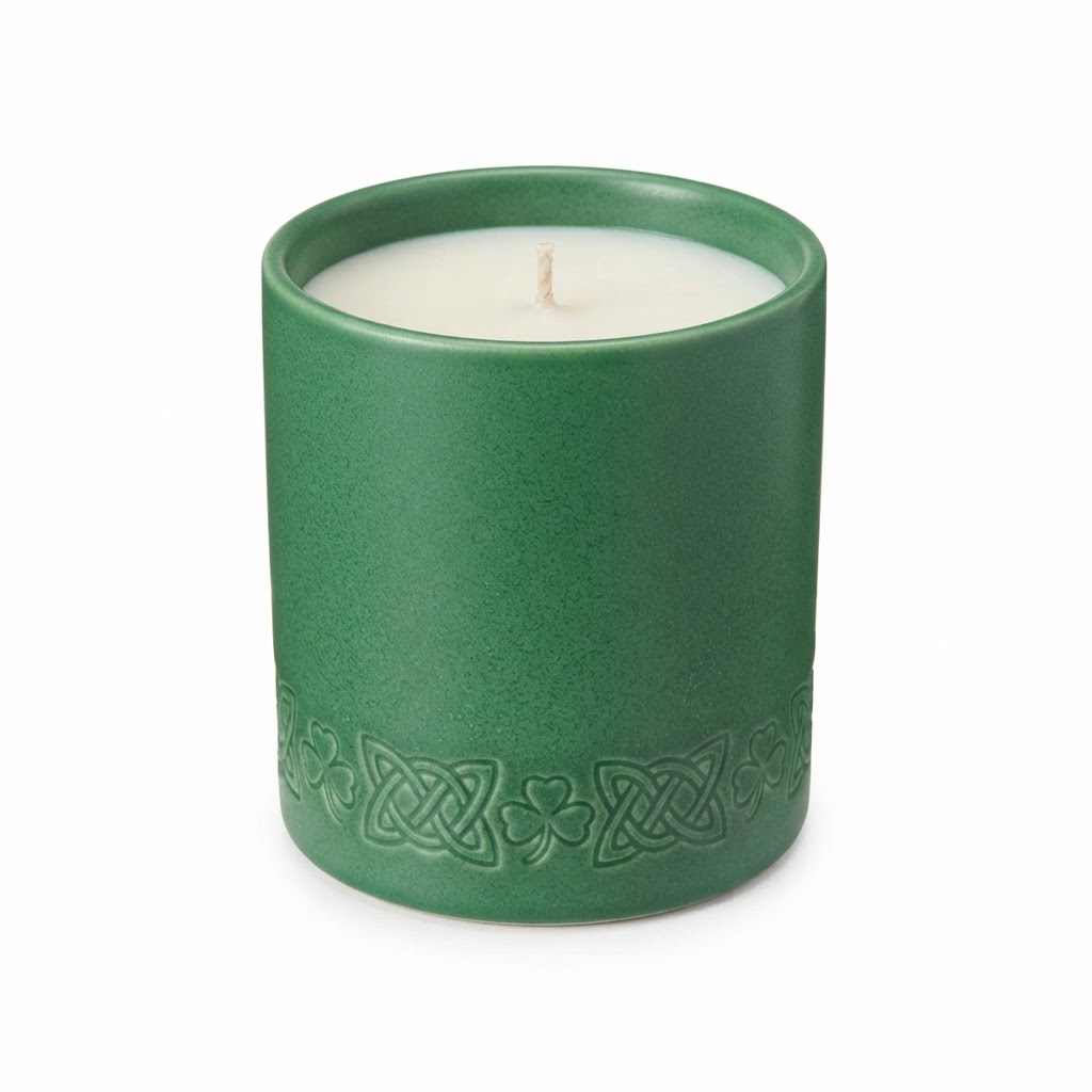 Green Ceramic Scented Candle