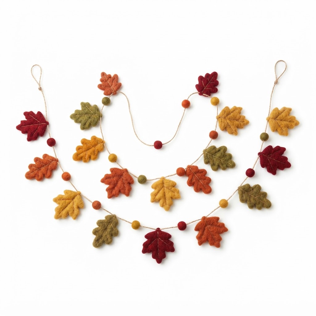 Felted Wool Autumn Leaf Garland