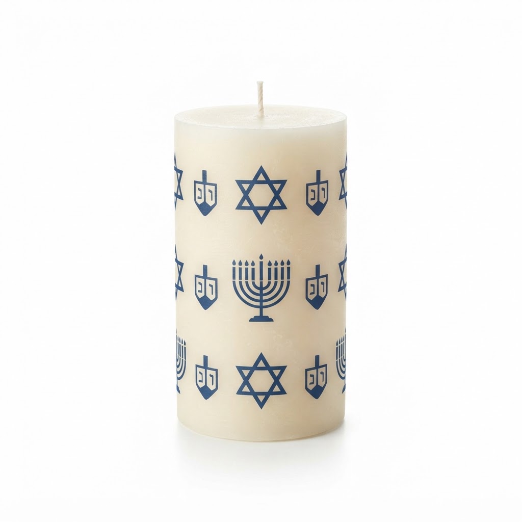 Scented Vanilla Hanukkah Pillar Candle